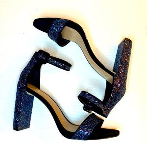 Mix No.6 Size 9 Black Glitter Heel.